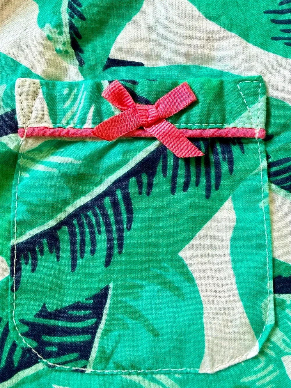 Liz Claiborne - 2-Piece Tropical Palm Print Cotton Pajama Set - S
